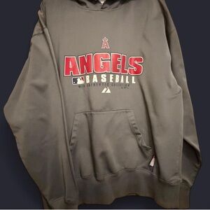 Majestic Gray Angels Baseball Hoodie